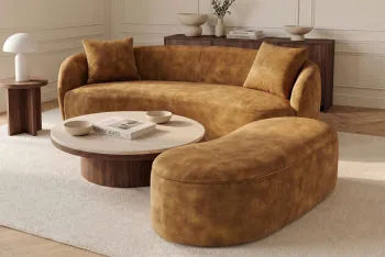 Opberg zitbankje geel fluweel 120 cm