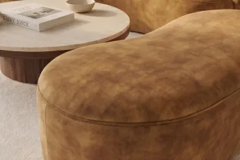 Opberg zitbankje geel fluweel 120 cm
