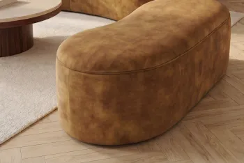 Opberg zitbankje geel fluweel 120 cm