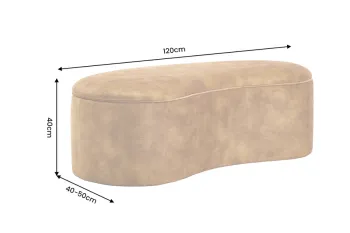 Opberg zitbankje geel fluweel 120 cm