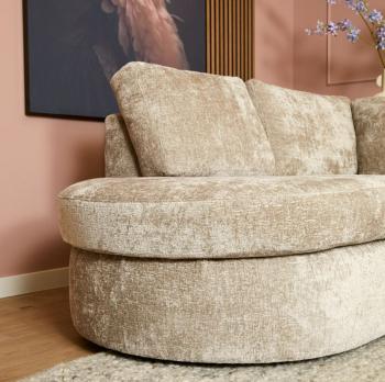 Hoekbank beige met longchair links 264x192 cm