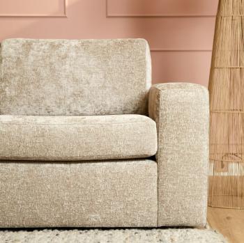 Hoekbank beige met longchair links 264x192 cm