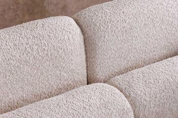 bankstel bouclé beige 3-zits 198 cm