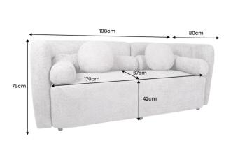 bankstel bouclé beige 3-zits 198 cm