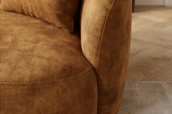 Bankstel geel fluweel 2-zits 178 cm
