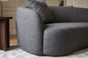 Bankstel grijs fluweel 2-zits 178 cm
