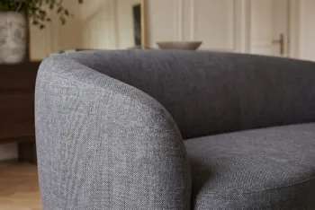 Bankstel grijs fluweel 2-zits 178 cm