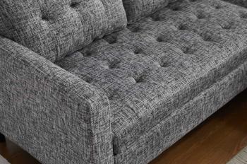 Hoekbank donkergrijs stof 220 cm universele ottomane