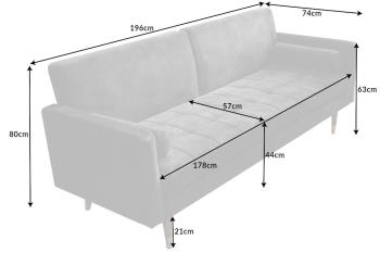 lounge slaapbank grijs 196 cm