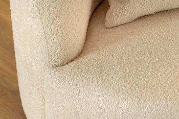 Bankstel bouclé stof beige 230 cm