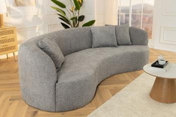 Bankstel bouclé stof grijs 230 cm