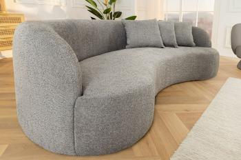 Bankstel bouclé stof grijs 230 cm