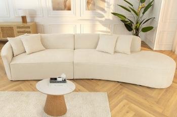Bigsofa bankstel XXL beige bouclé 330 cm