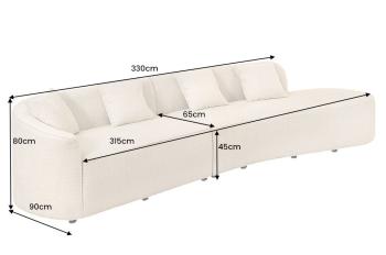 Bigsofa bankstel XXL beige bouclé 330 cm