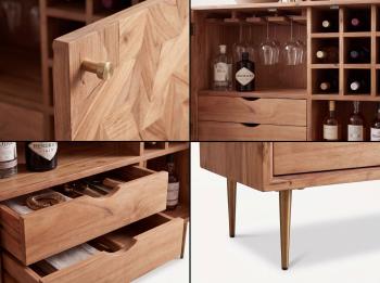 Barkast dressoir acaciahout 90 cm