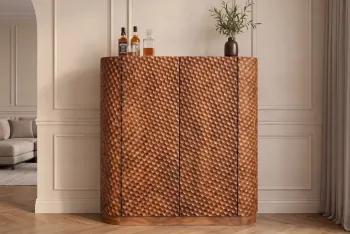 Barkast mangohout honingraat deuren 138x141 cm