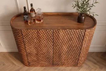 Barkast mangohout honingraat deuren 138x141 cm