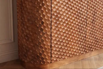 Barkast mangohout honingraat deuren 138x141 cm