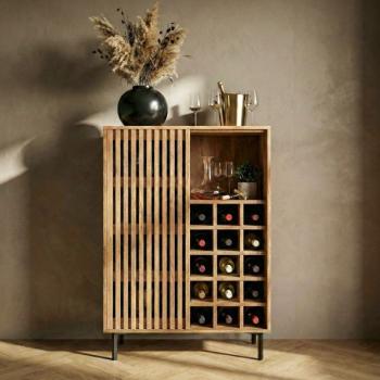 Barkast wijnkast mangohout bruin 80x123 cm