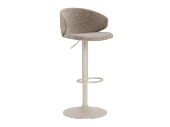 luxe barkruk beige stof met grijs onderstel