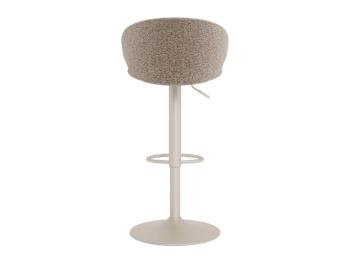 luxe barkruk beige stof met grijs onderstel