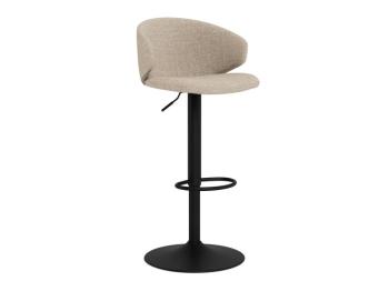 luxe barkruk beige stof met zwart onderstel