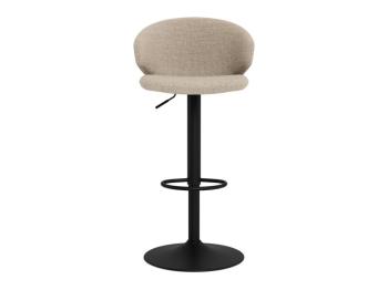 luxe barkruk beige stof met zwart onderstel