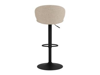 luxe barkruk beige stof met zwart onderstel