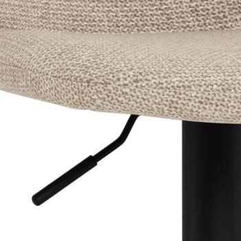 luxe barkruk beige stof met zwart onderstel