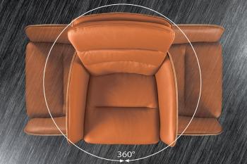 Barkruk cognac echt leder met armleuningen