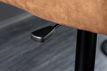 Barkruk cognac echt leder met armleuningen