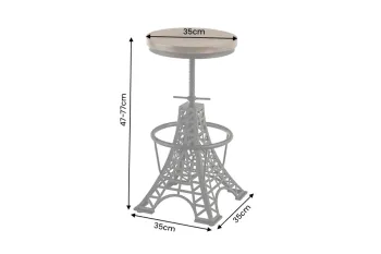 Barkruk eiffeltoren mangohout metaal