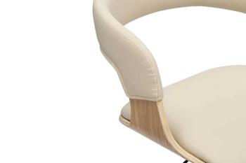 Design barkruk eiken creme beige