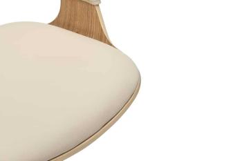 Design barkruk eiken creme beige