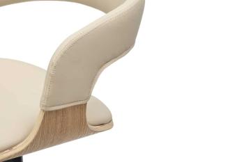 Design barkruk eiken creme beige