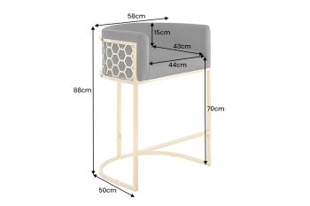 design barkruk goud met zwarte bekleding