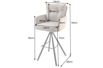 Barkruk taupebruin draaibaar