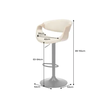 Stoere barkruk walnoot met zwarte bekleding