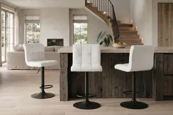 moderne witte barkruk met zwart onderstel