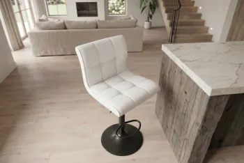 moderne witte barkruk met zwart onderstel