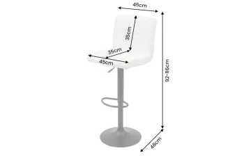 moderne witte barkruk met zwart onderstel
