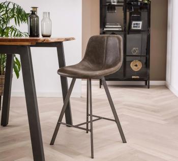 barkruk taupe zig zag stiknaad