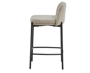 Trendy barstoel zand bouclé stof