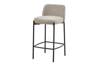 Trendy barstoel zand bouclé stof