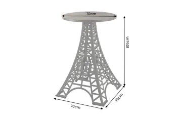 bartafel eiffeltoren donkerbruin mangohout 70 cm