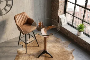 bartafel scheepsschroef koper met glas 60 cm