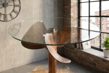 bartafel scheepsschroef koper met glas 60 cm