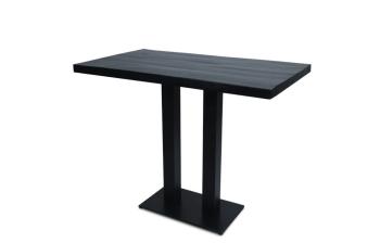 Hoge bartafel zwart mangohout 60mm 120x70 cm