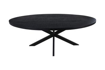 ovale tafel zwart mango 200 cm
