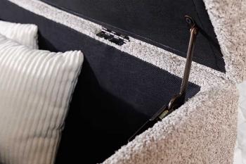 Opbergbank champagne beige bouclé 140 cm